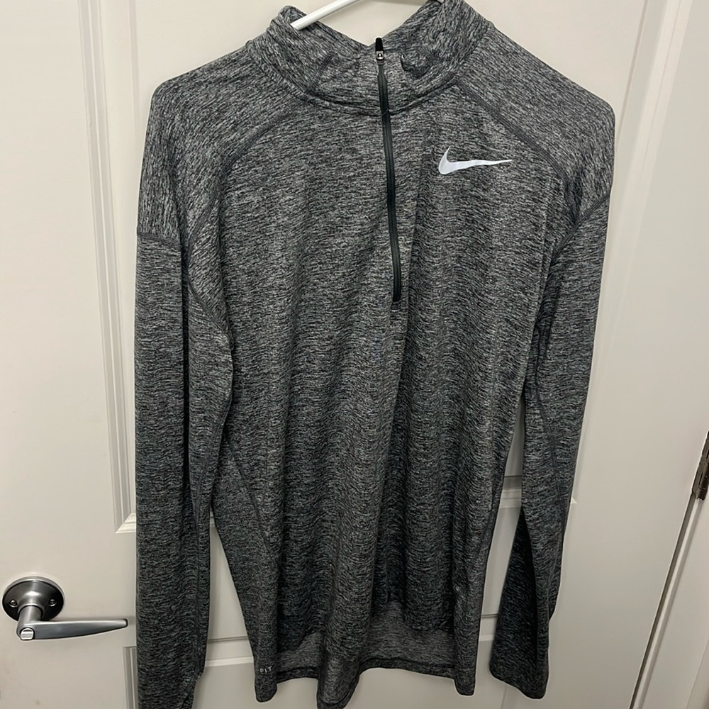 Nike Gray Long Sleeve Fitted Polo Top